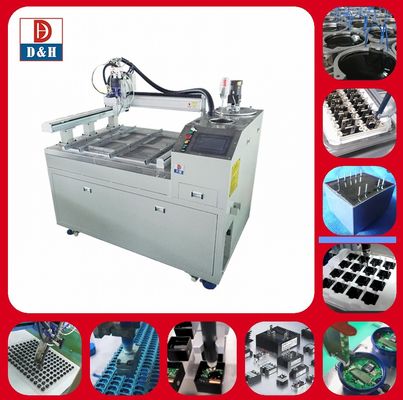 Macchina di distribuzione interamente automatica di miscele di resine controllata da un sistema di programmazione PLC